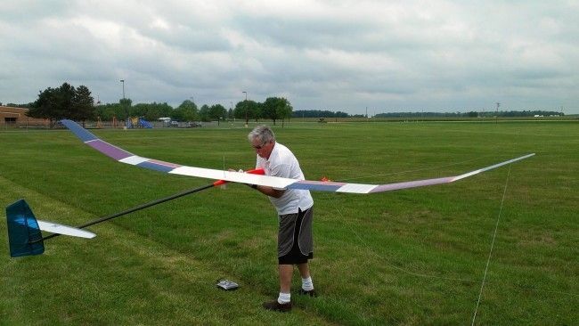 Peter with his RC glider. (Photo from his Facebook page)