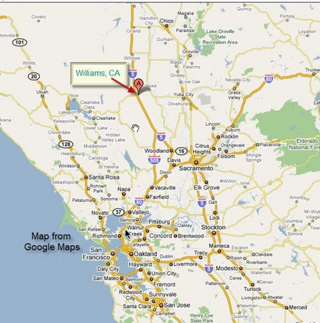 Williams CA Map