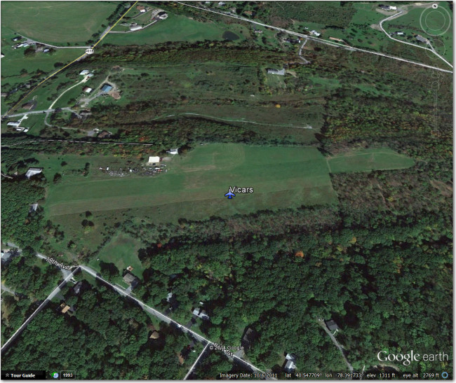 Vicars Airstrip:  Looks abandoned.  Located just on the north edge of Altoona, just NW of the old Altoona Intown strip