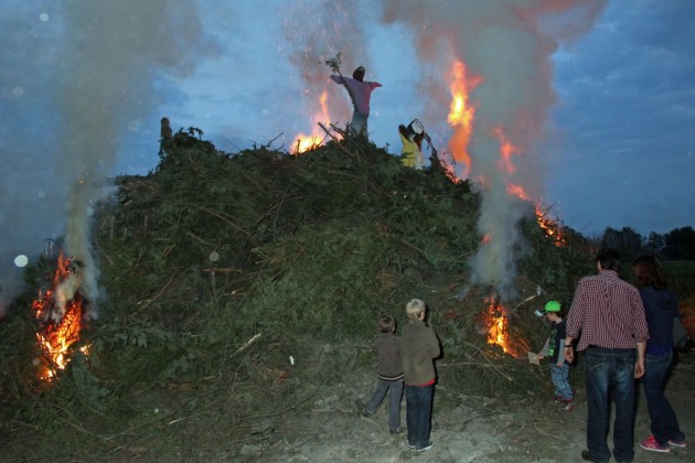 -burning witches- an ancient habbit in this part of Germany. Now a days the witches are made of carton.