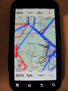 An Android phone running XCSoar.